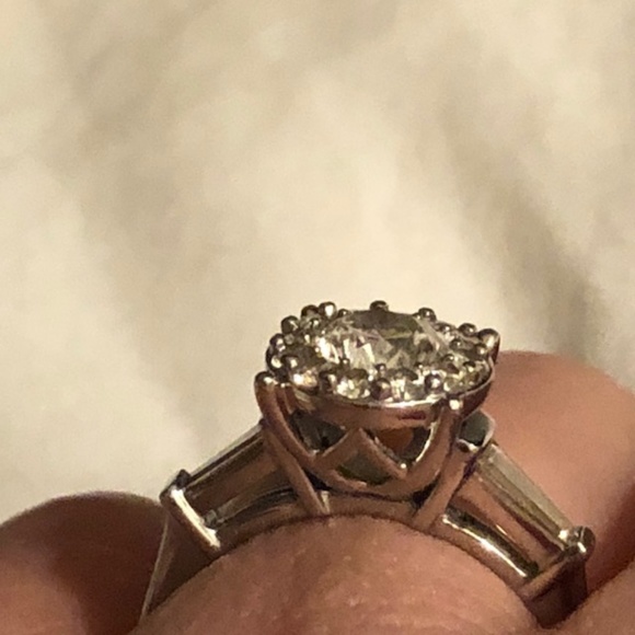 Precision Set Platinum 3 Row Shank Round Diamond Ring Platinum diamond engagement ring